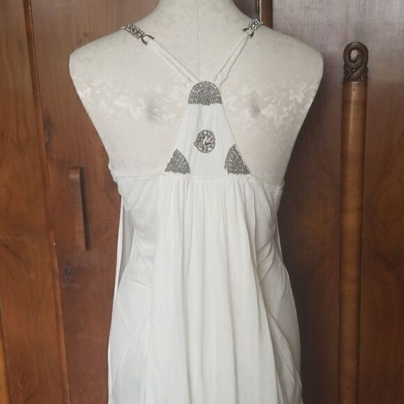 Mono Reno Ivory Knit Dress with Rhinestone Straps - Picture 6 of 8